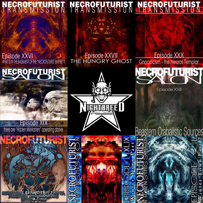 Covers of Necrofuturist Transmissions featuring Phantasmagoria stories