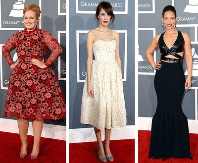 moda pe covorul rosu, moda 2013, moda la Grammy 2013