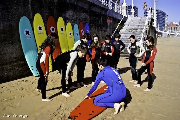 El colegio Begoña y la parte teorica del curso con la Escuela Asturiana de Surf