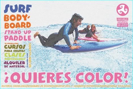Postal Cursos Quieres Color Escuela Asturiana de Surf