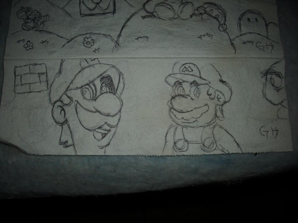 Mario Bros. Napkin Drawing