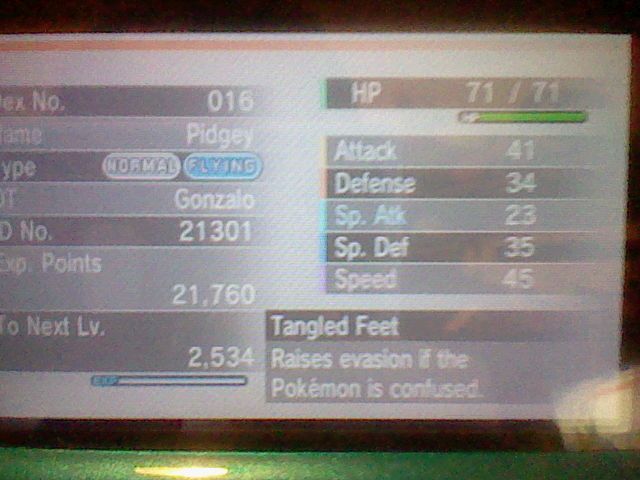 Shiny Pidgey Stats