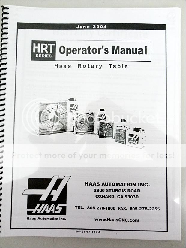 Haas HRT OPERATORS Manual CNC BRUSHLESS  