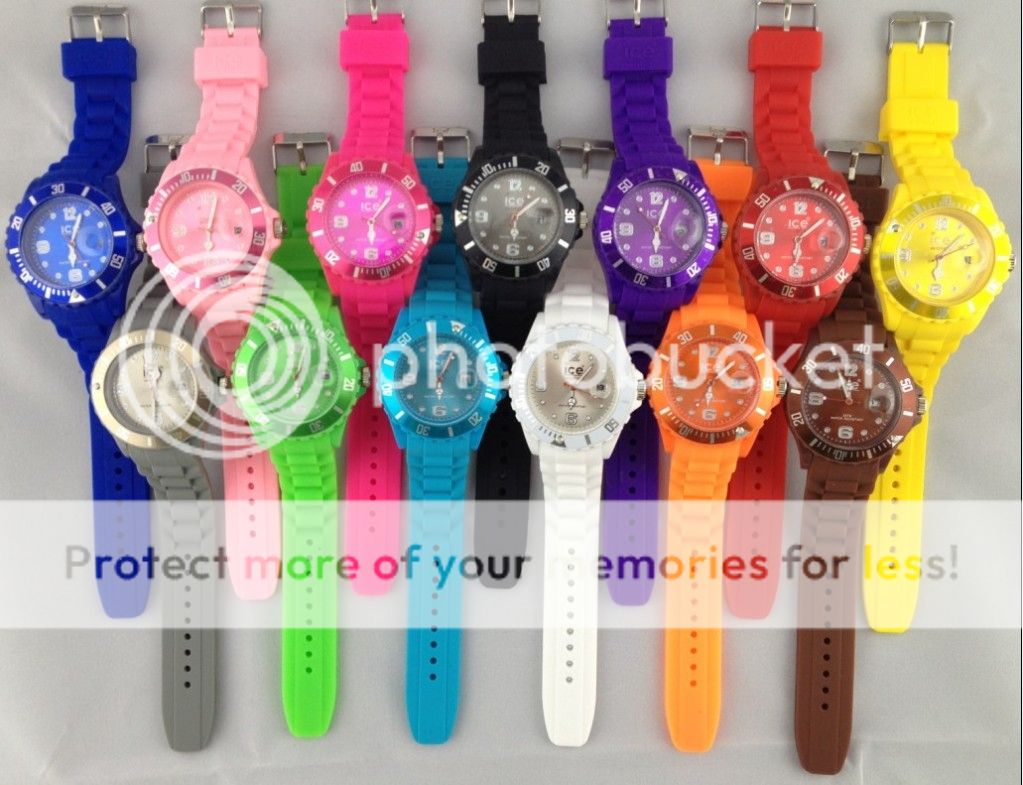 YELLOW 1PCS lot of top brand 13 colors ice watch fashion calendar 