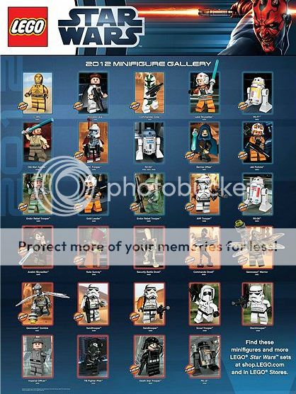 2012 Lego Star Wars Poster. It includes all the minifigures picture in 