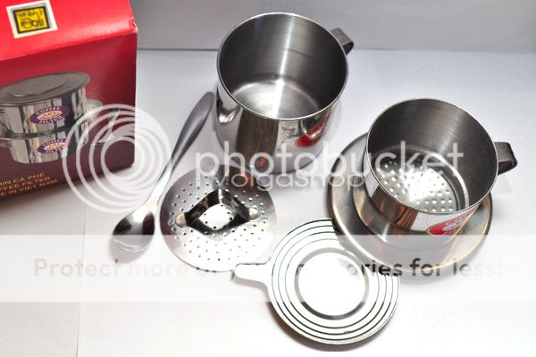 Vietnamese Coffee Set Filter Maker Cup Spoon Stainless Steel Size 8